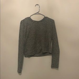 Grey and Black Striped PacSun Shirt